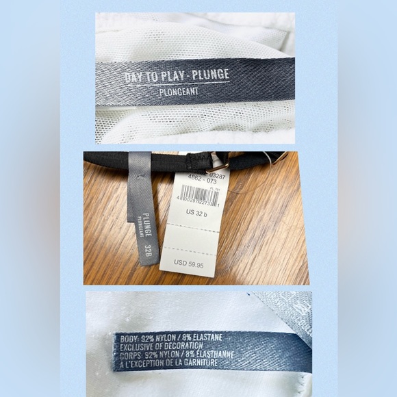 Aerie White Plunge Bra 32B Push Up Bra - Picture 5 of 17